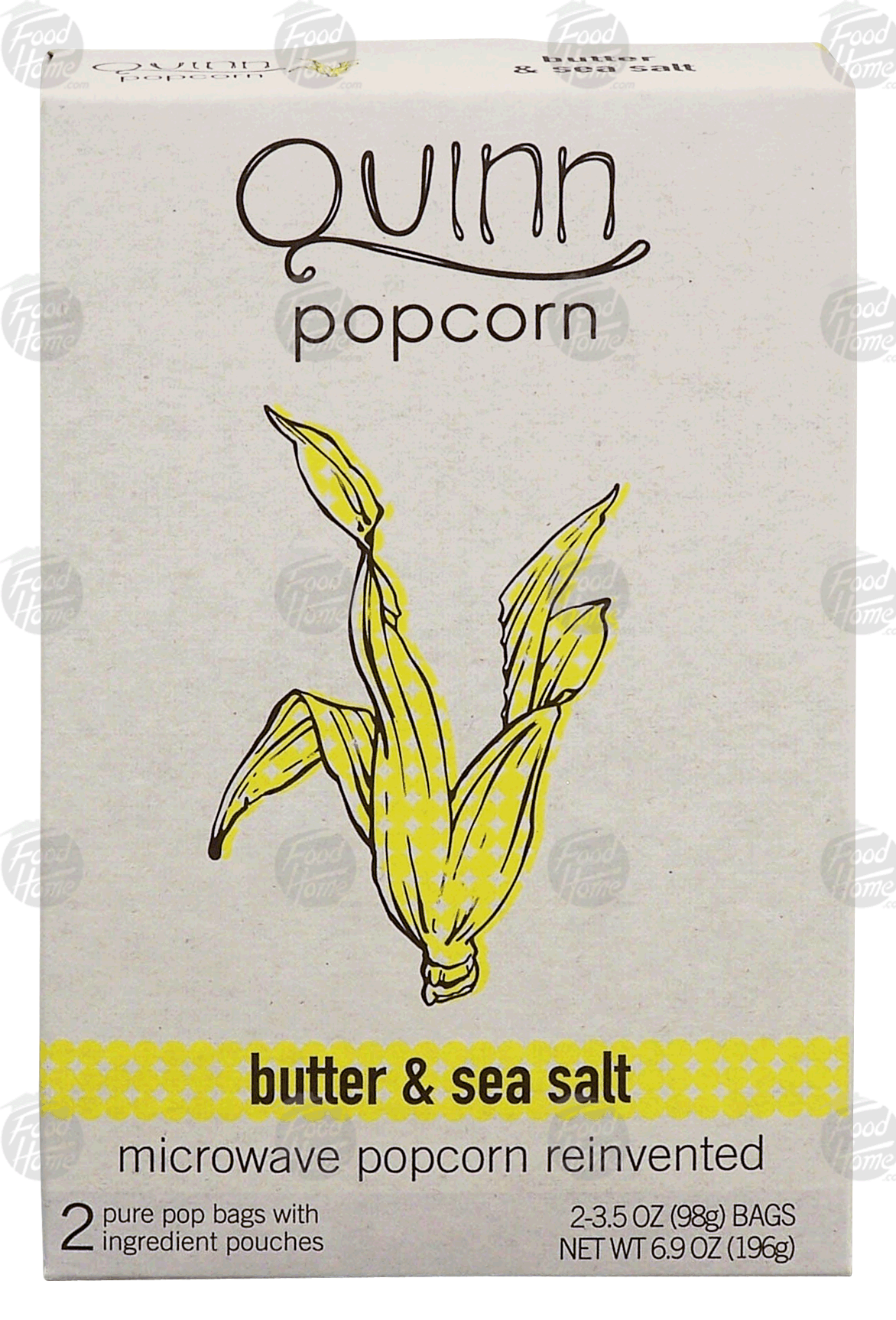 Quinn  microwave popcorn reinvented, butter & sea salt, 2 pure pop bags with ingredient pouches Full-Size Picture